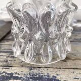 Vintage chiseled glass portable lamps