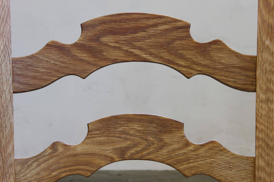 Chaises de salle à manger en chêne brutaliste danois moderne des années 1960 dans le style de Kjærnulf, ensemble.