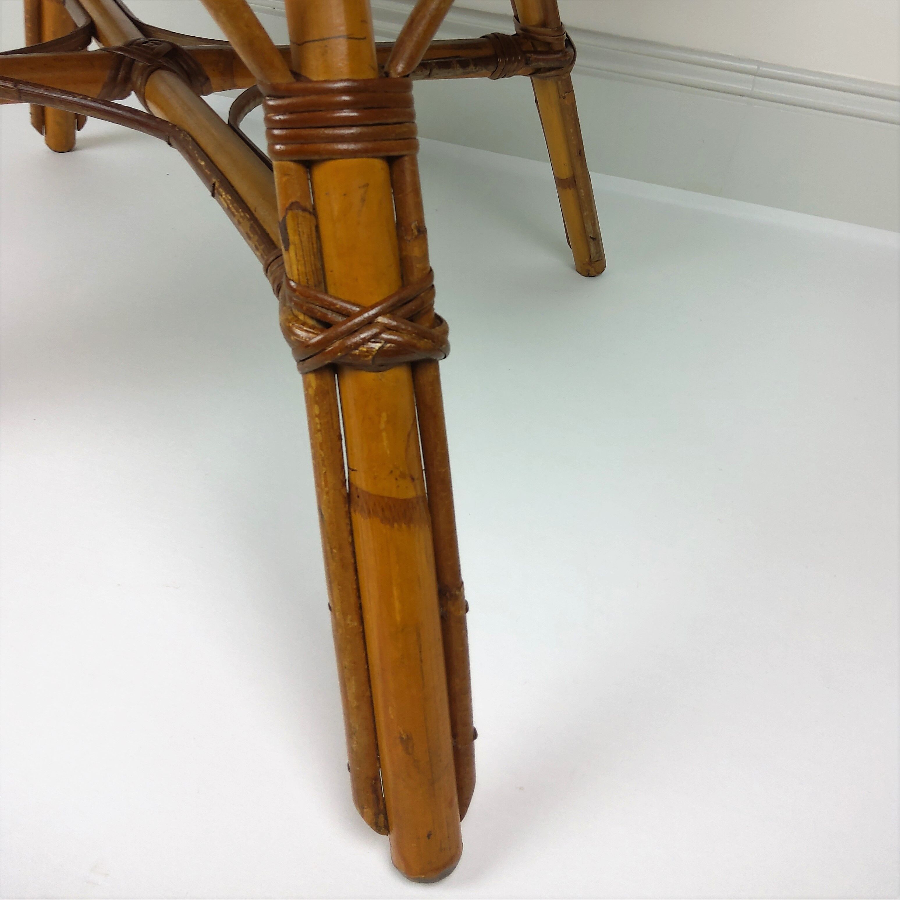 Vintage bamboo and rattan table 1960