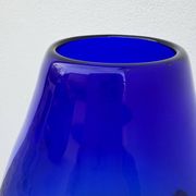 Grand vase verre soufflé bleue cobalt vintage