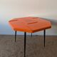 Set of 4 orange fibreglass tables from the 70s space age.