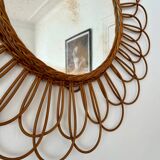 Vintage rattan mirror from the 60s