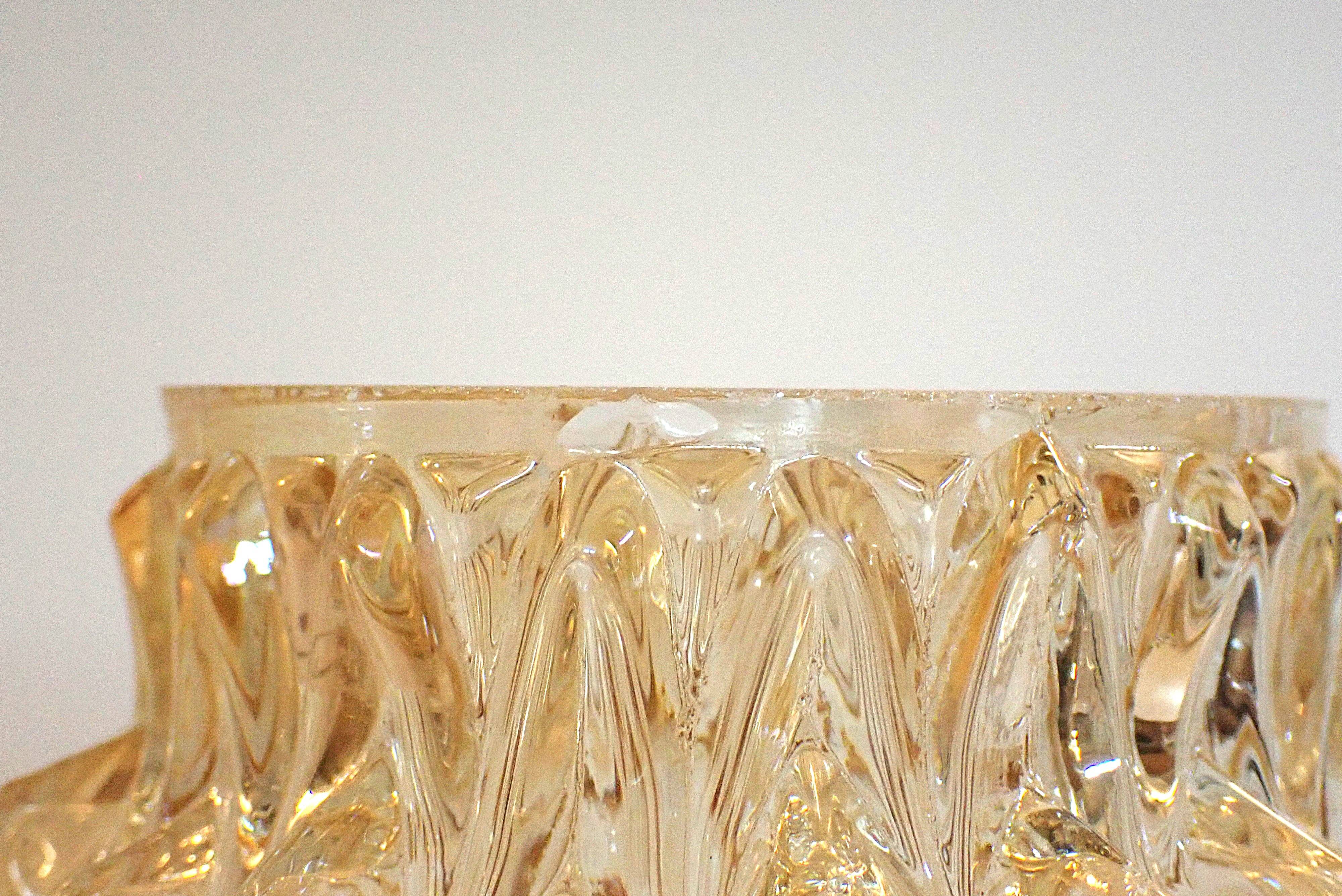 Pair of vintage globes for lighting - amber glass