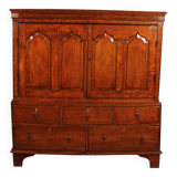 Buffet 2 corps dit cupboard en chêne, XVIIIème siècle
