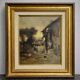 French school – Animated farm scene – Oil on panel