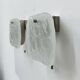 Set of 2 J.T. Kalmar ice glass wall lamps sconce, 1970s, Germany