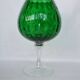 Vase Calice verre d'Empoli vert centre de table sur pied 38 cm coupe collection
