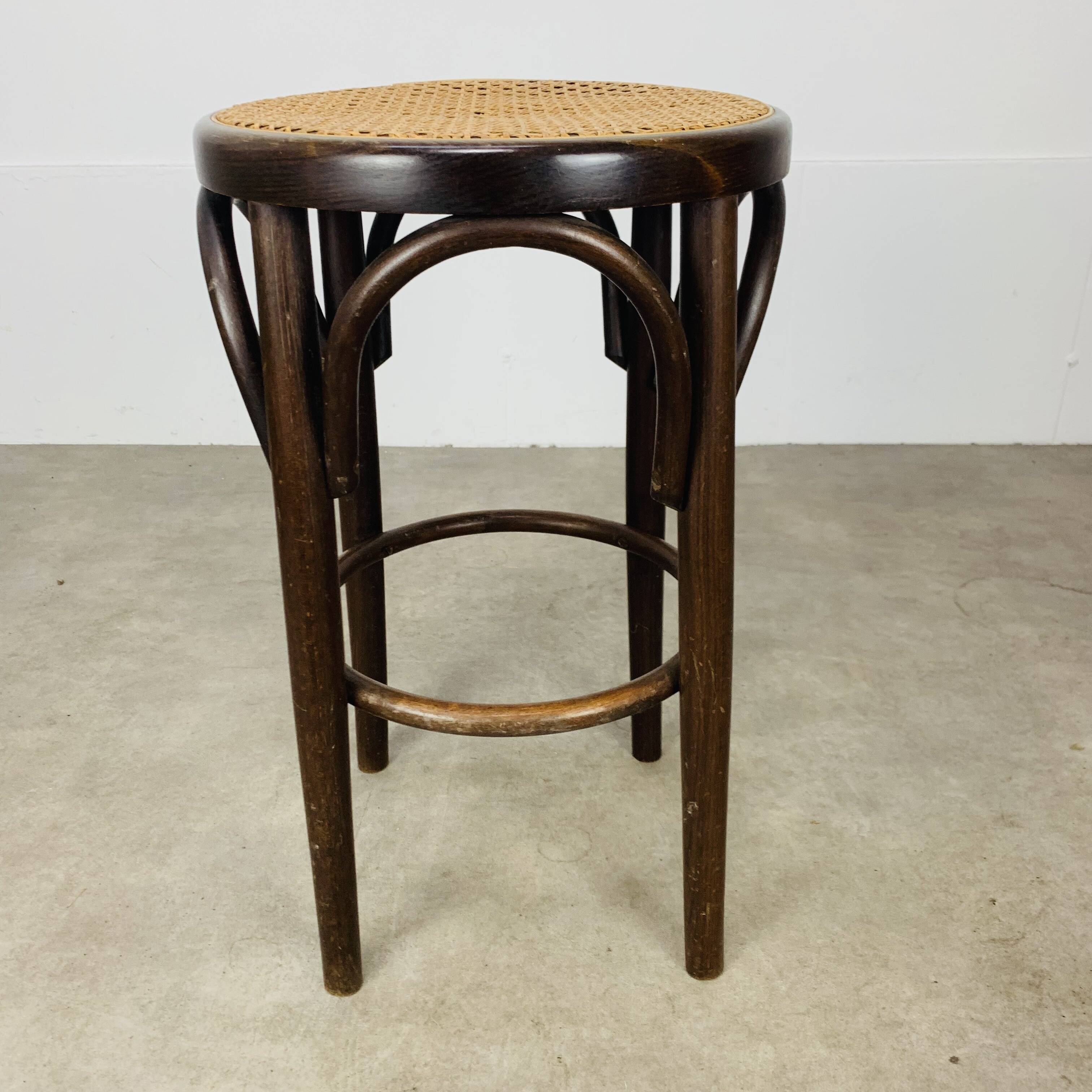 Cane and bentwood bistro stool