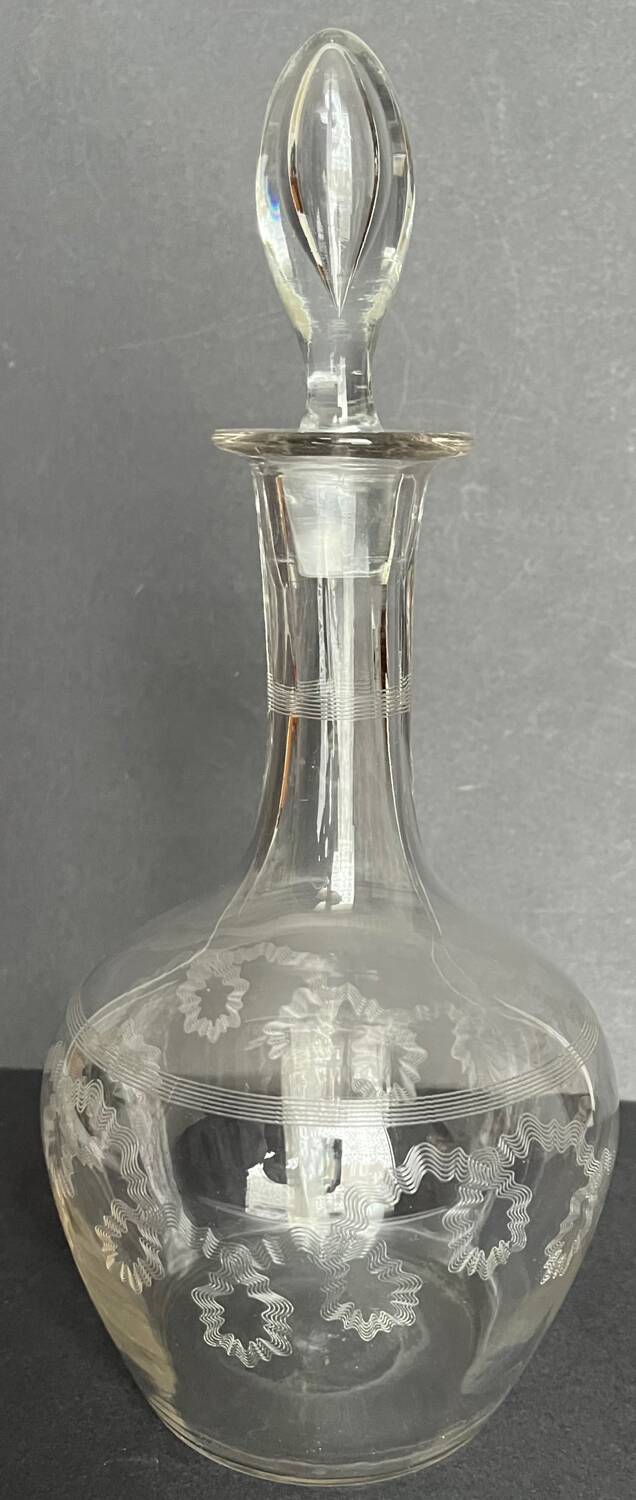 Carafe à décanter en verre gravé