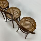 Ensemble de 4 chaises de salle à manger Mid Century Zpm Radomsko Bentwood et Cane, années 1960
