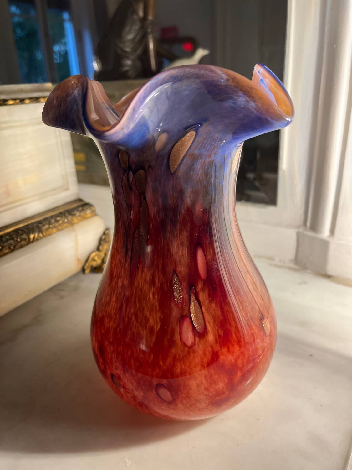 Vase de Murano vintage avec incrustation d’or