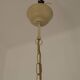French vintage metal deep pink rose and green leaf 5-light chandelier