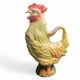 Vintage, pichet coq faïence polychrome Sia XXème