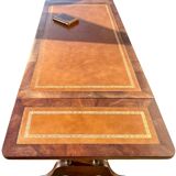 English desk, double-sided table with mahogany extension.