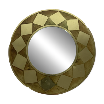 Miroir rond laiton doré vintage