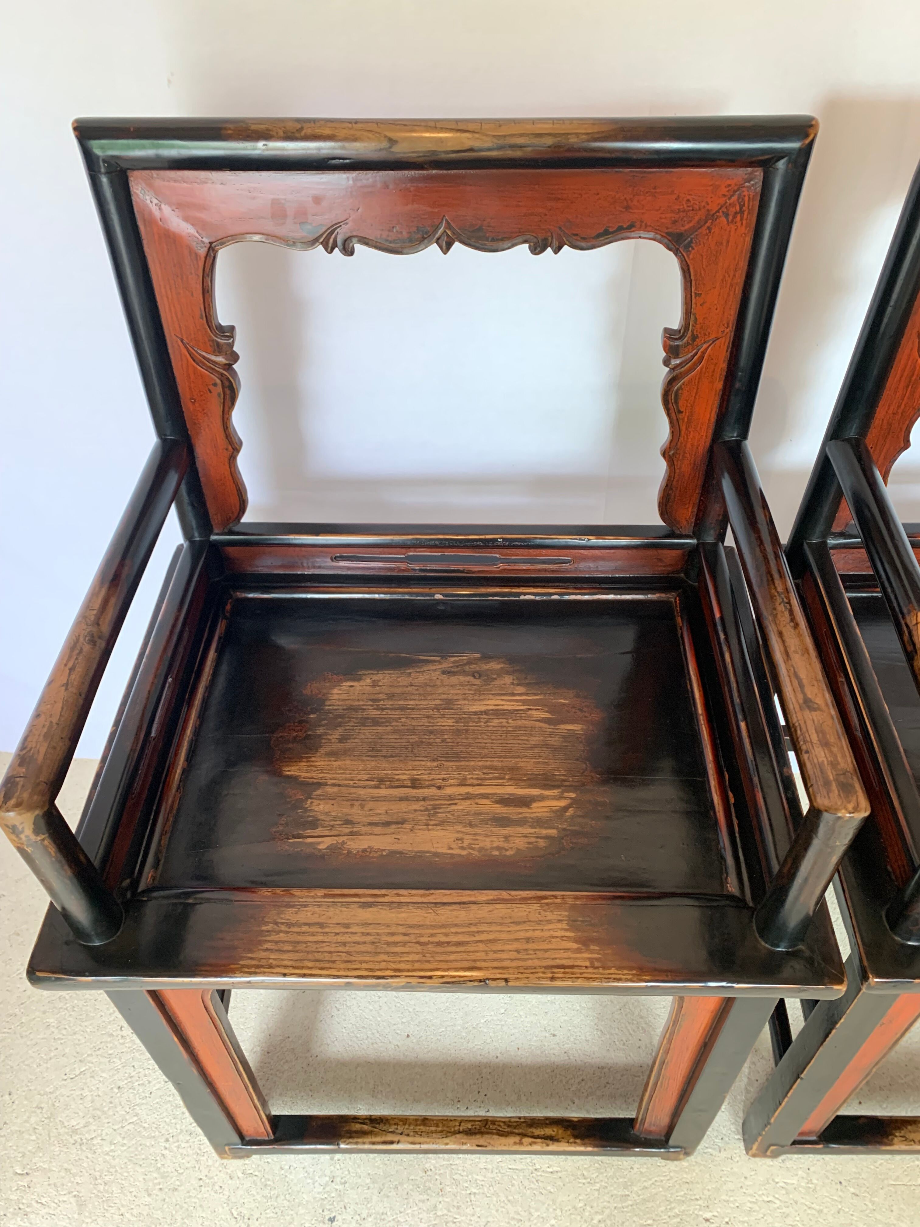 Pair of Chinese armchairs