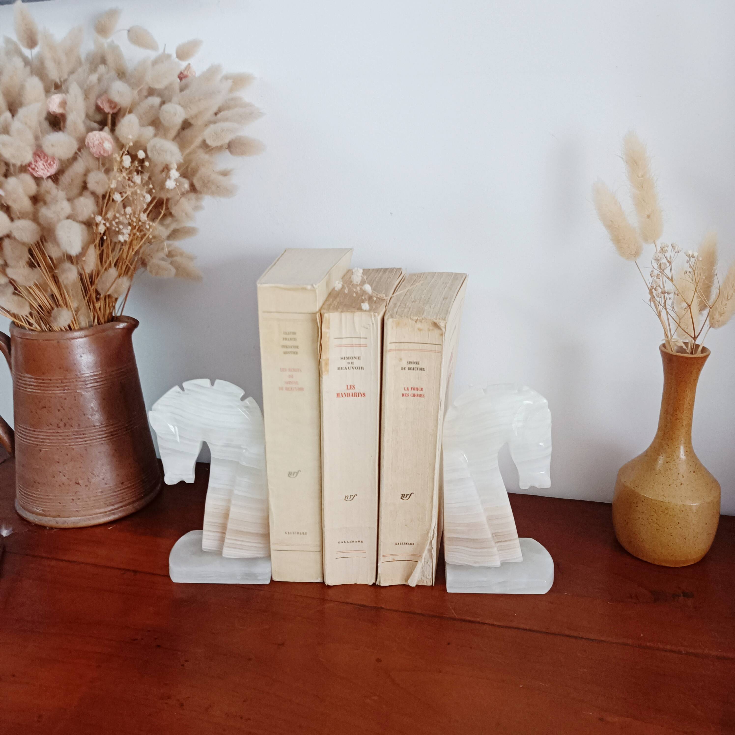 pair of onyx horse bookends