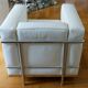 LC2 armchair Le Corbusier white leather reissue Cassina (4 armchairs available).