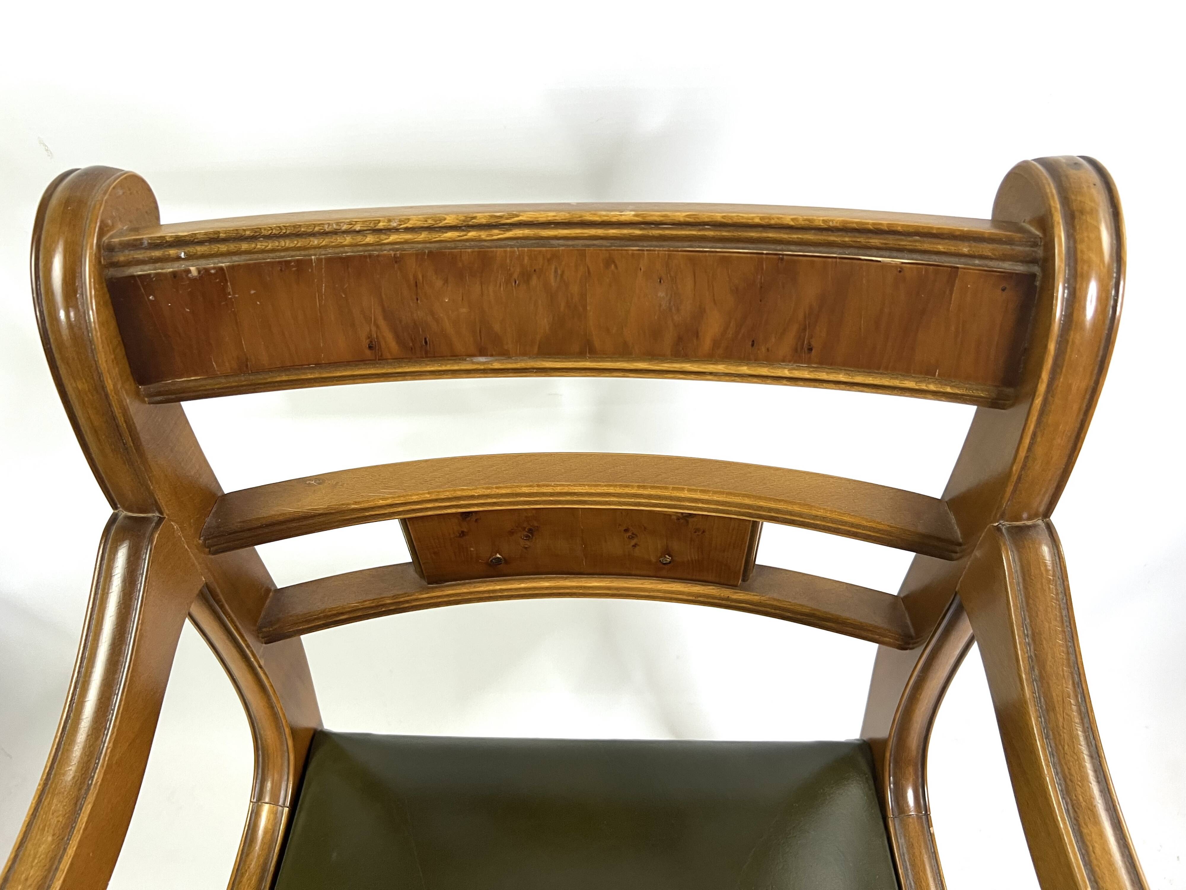 Fauteuil de bureau vintage en noyer – Style Restauration