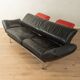 de Sede | Reto Frigg DS 140 sofa, 1980s, black leather & chrome, adjustable headrests