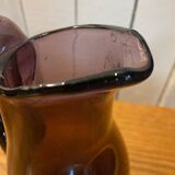 Plum colored glass pitcher
