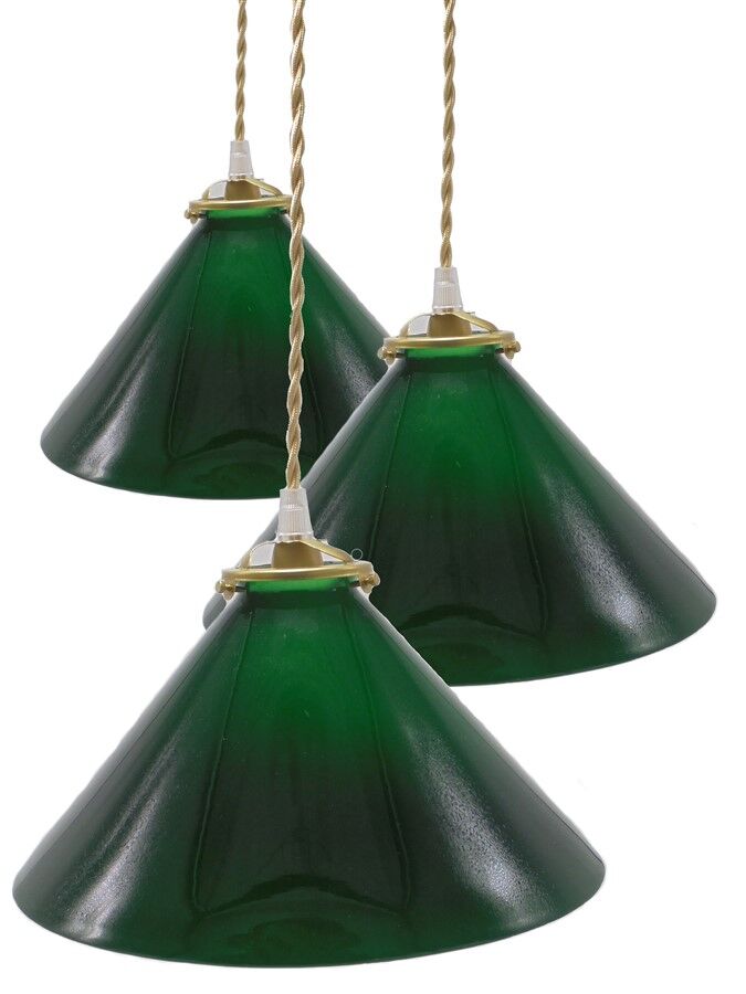 Suspension conique en opaline verte