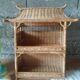 Wall shelf or to be placed in unique Japanese style rattan vintage pagoda