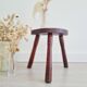 Tripod stool in solid wood - brutalist plant stand