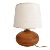 Lampe céramique, câble 2 M tissu neuf, abat-jour coton