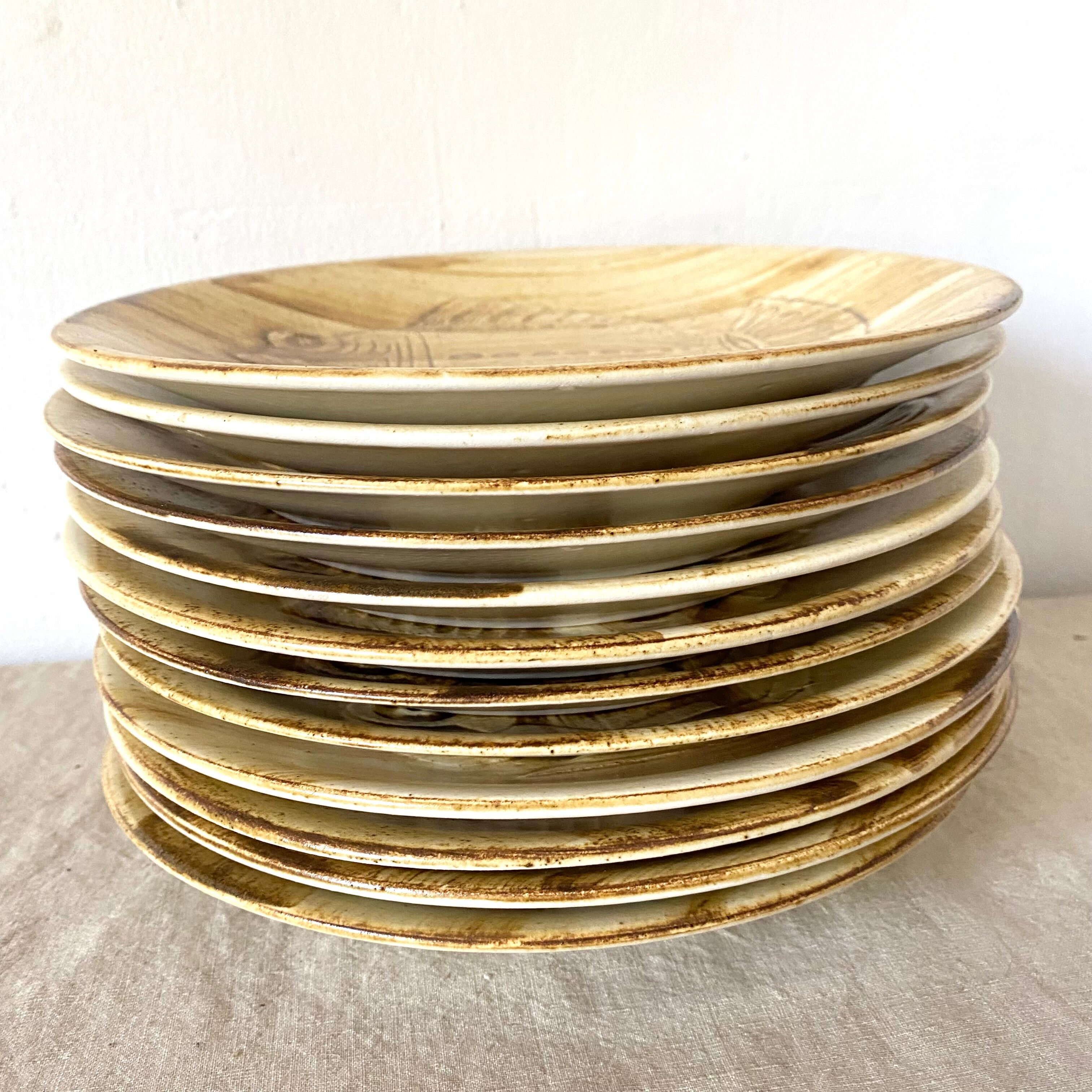 Longchamp dinner plates with fish decor