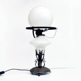 1960s Mid century modern copper table lamp, kerosene lamp, Poland
