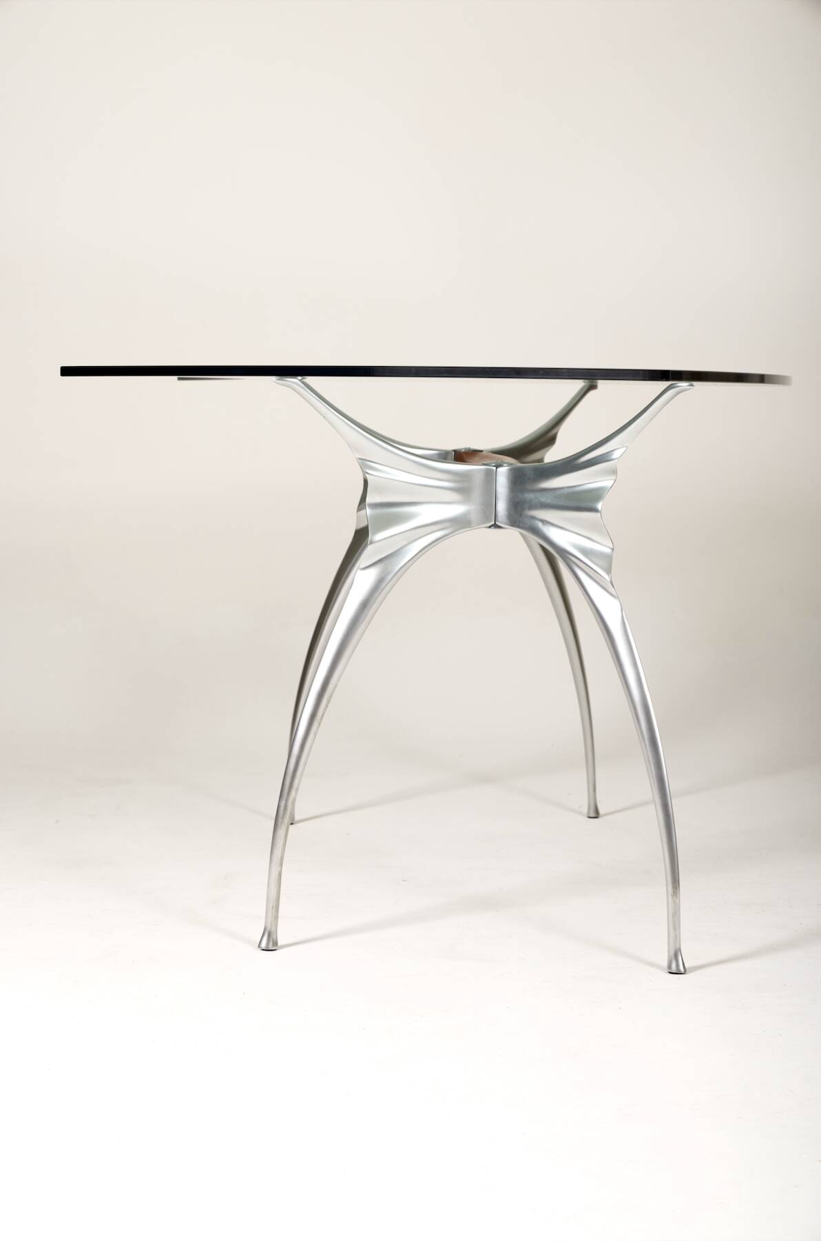 Bernard Dequet glass and aluminium desk for Protis, 1980s