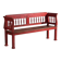 Old red-painted pine bench with turned backrest – Central Europe, circa 1900