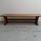 Brutalist oak bench  sidetable