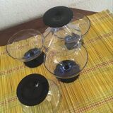 Five vintage cuts with blue glass