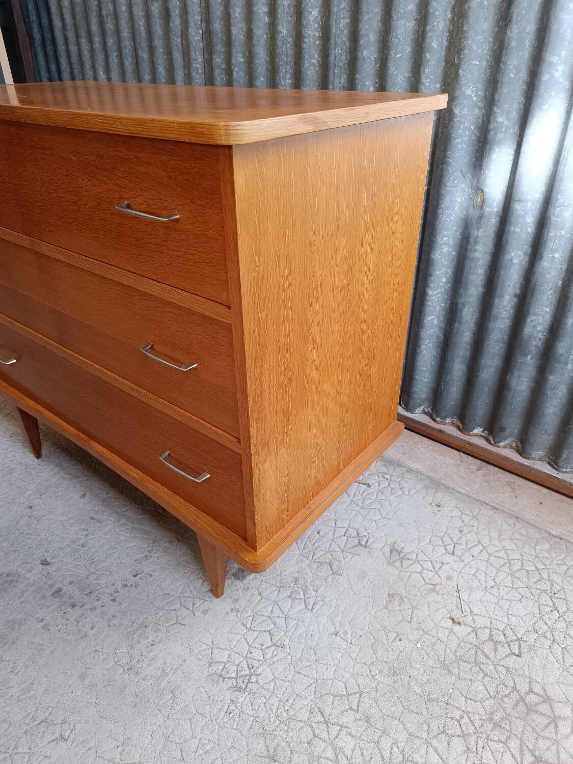Scandinavian chest of drawers with compass feet