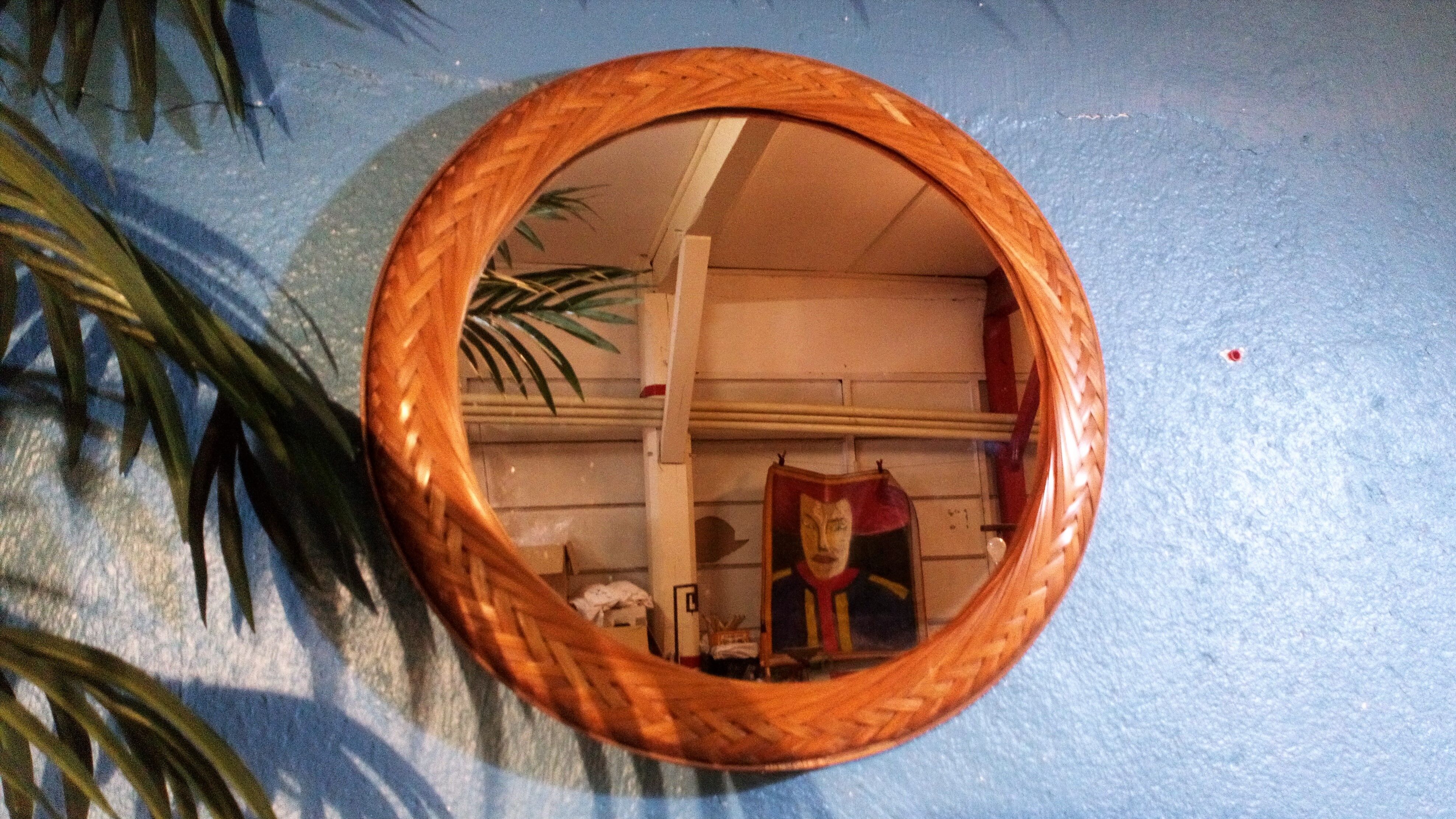 Wicker wall mirror 1960s