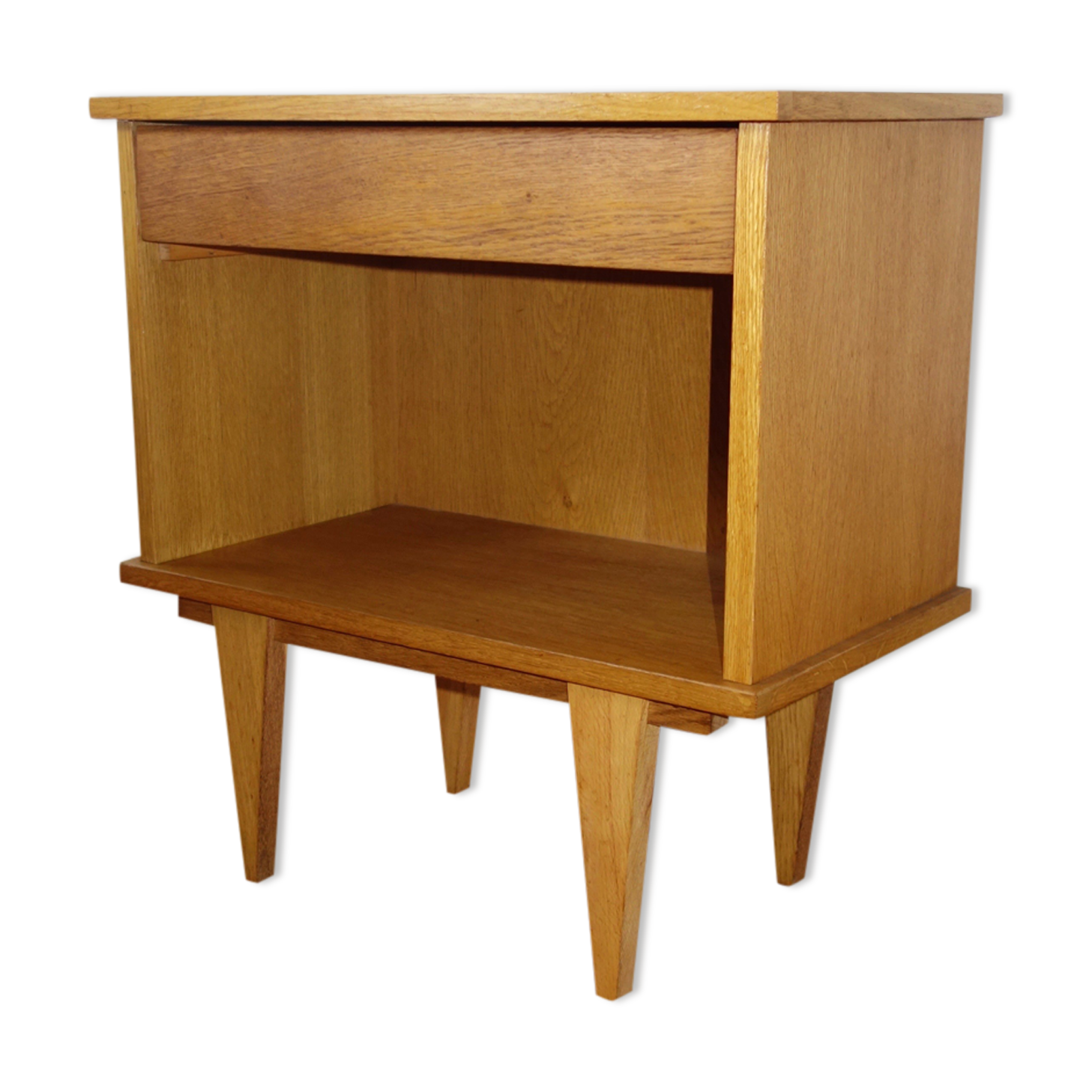 60s oak bedside table