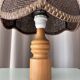 Vintage Woven Table Lamp – Wood & Rattan – 1970s
