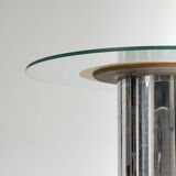 Glass and chrome dining table, antonia astori, 1960s