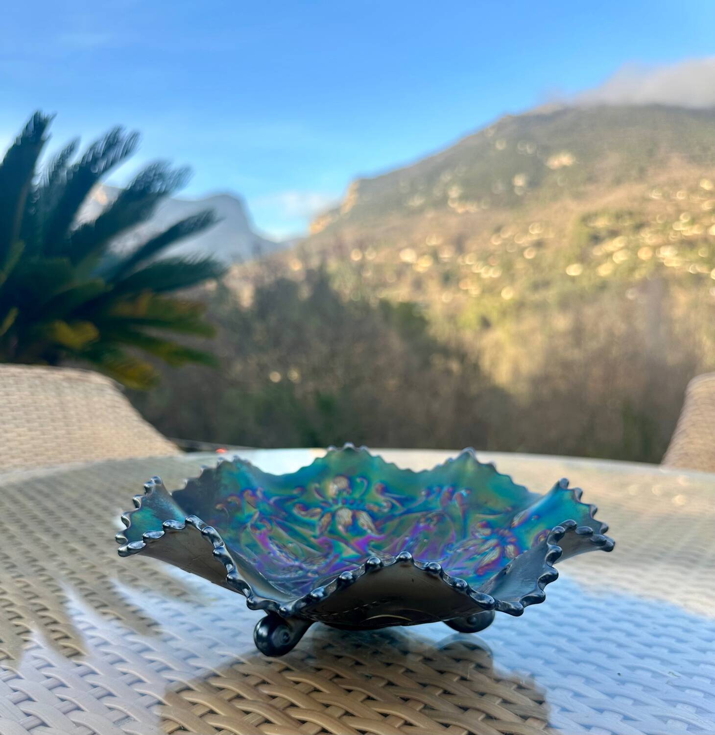 Glass Bowl or Pocket Filler Carnival by Northwood Period 20th century