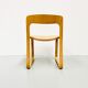 Lot de 4 chaises traîneau italiennes d'époque en hêtre contreplaqué moulé