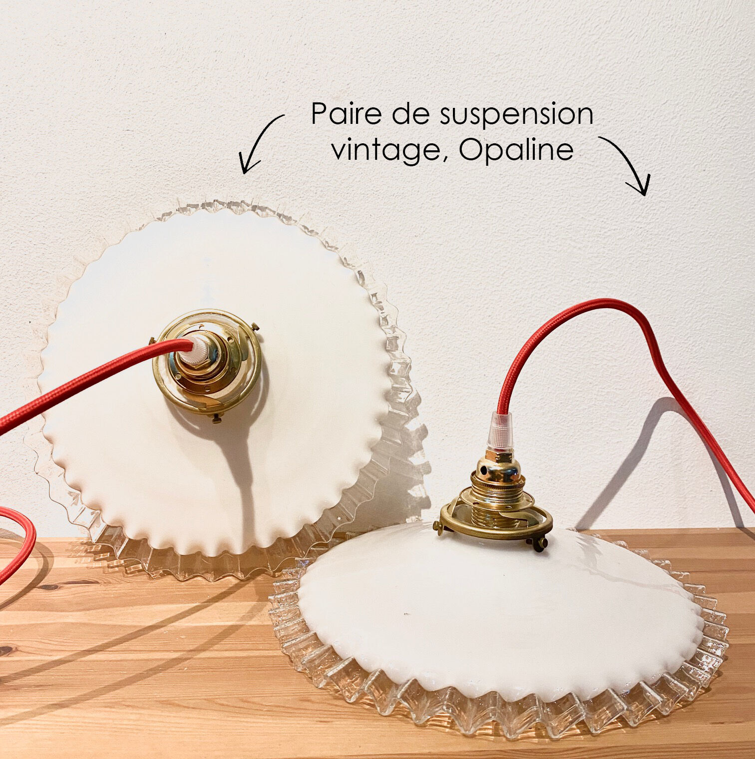 Opaline pendant lamp - vintage - retro - upcycling - unique piece - lamps
