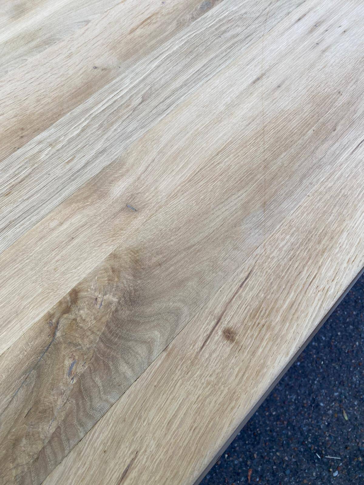 Large stripped solid oak monastery table – 200 cm