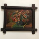 Oil on panel bouquet of tulips