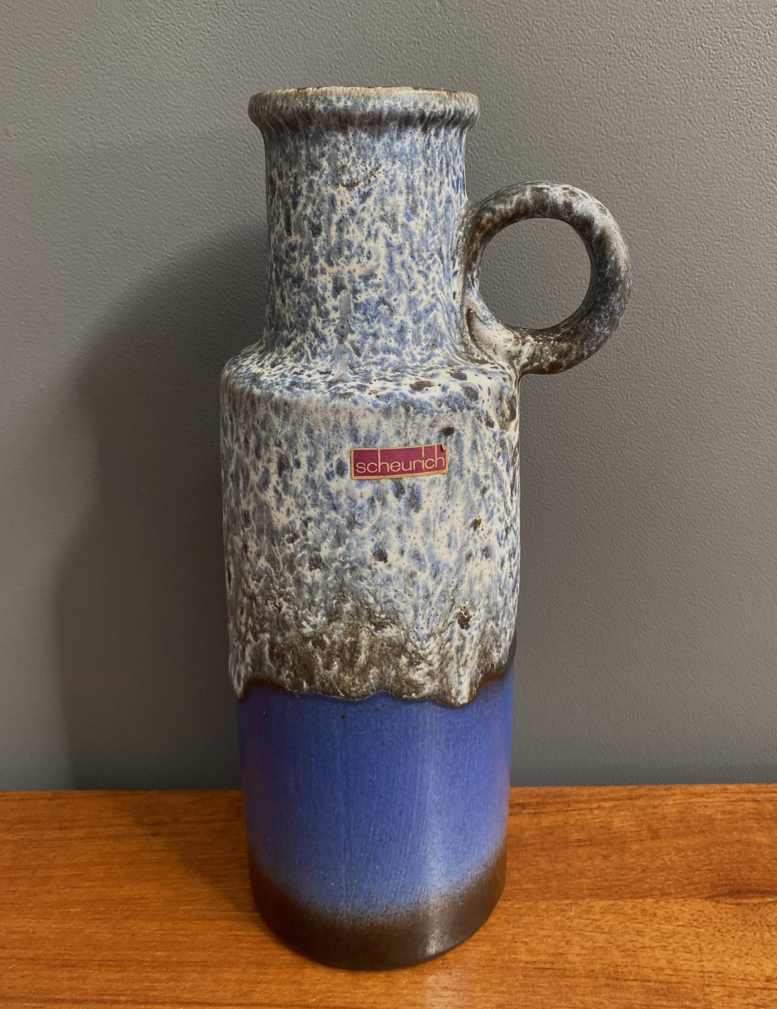 Vase Scheurich modèle 401-28 bleu et gris
