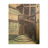 Tableau ancien maison à Rouen XIXe