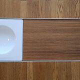 Robin Day side table for Habitat in white lacquered metal and wooden top Design