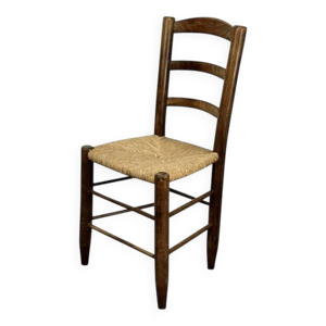 Chaise Vintage en bois - paille
