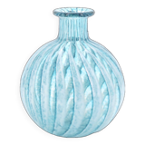 Phoenician Malta light blue glass striped vase, 90s